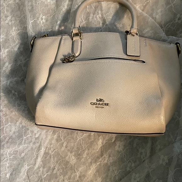 Coach Elise taupe pebbled leather satchel - Picture 4 of 10